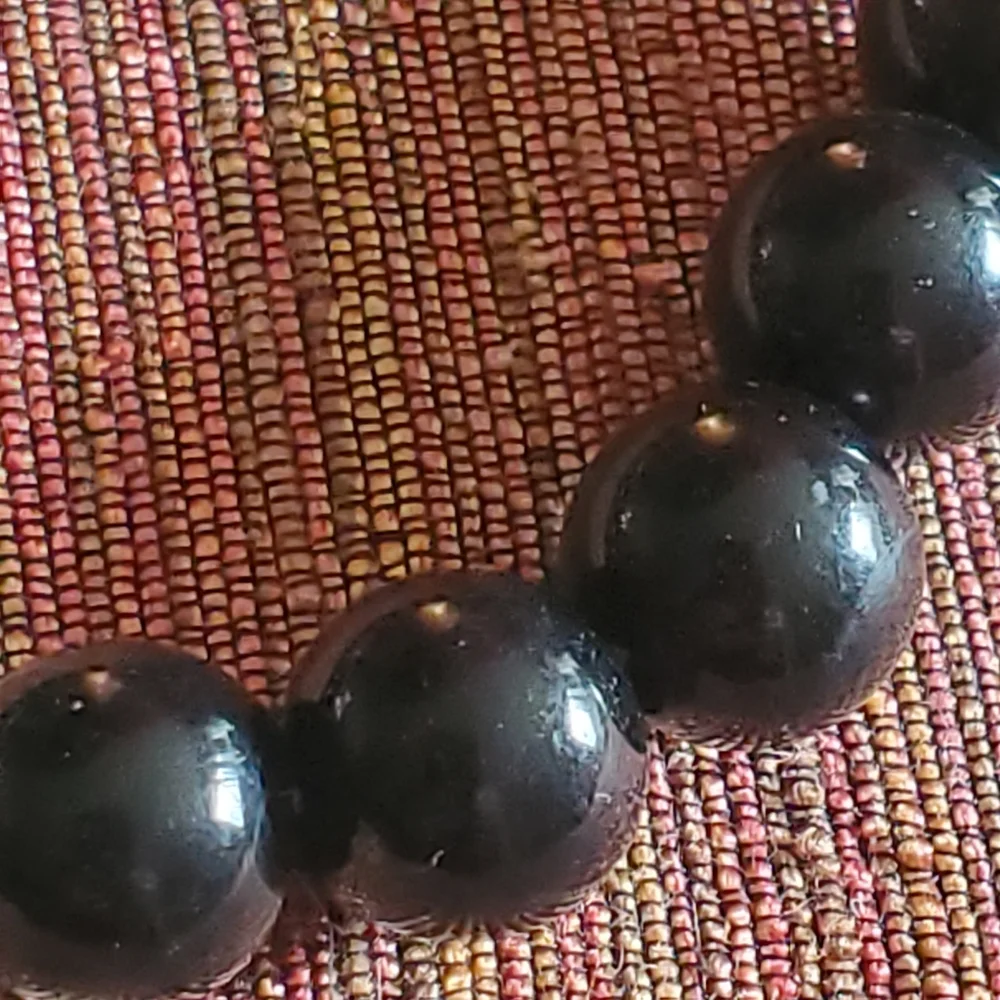 Black onyx look beaded stretch bracelet